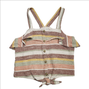 Madewell Texture & Thread Ruffle Tie Front Tank Size Medium Top